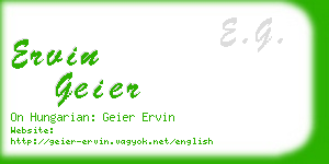 ervin geier business card